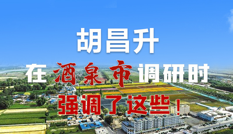 圖解|胡昌升在酒泉市調(diào)研時(shí)強(qiáng)調(diào)了這些！