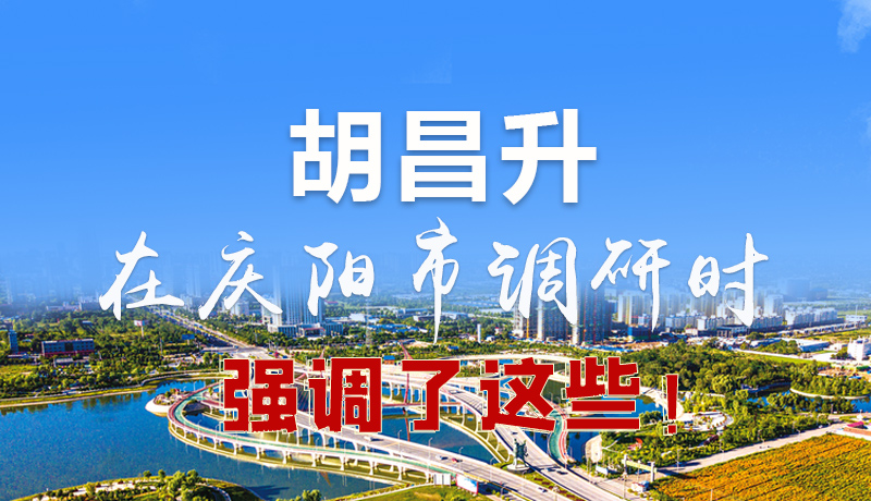 圖解|胡昌升在慶陽市調(diào)研時強(qiáng)調(diào)了這些！