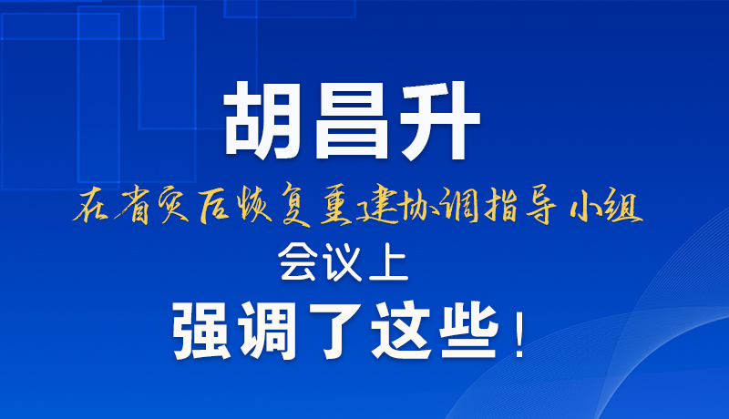圖解|胡昌升在省災(zāi)后恢復(fù)重建協(xié)調(diào)指導(dǎo)小組會(huì)議上強(qiáng)調(diào)了這些！